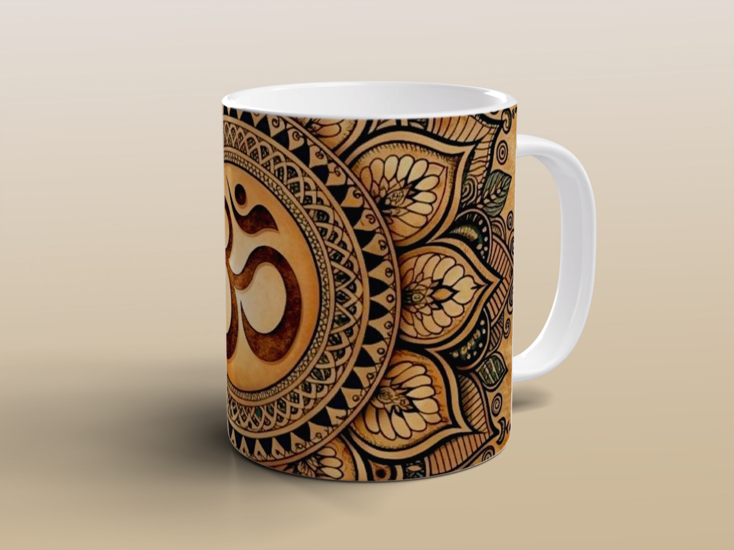 Spiritual Om Mandala Ceramic Mug Yoga Meditation Gift Zen Tea Coffee Mug