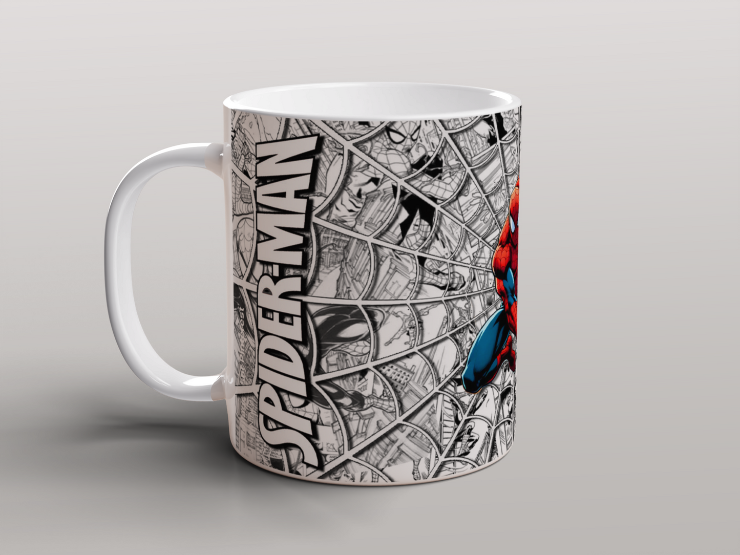 Spider-Man Comic Web Mug | Marvel Superhero Coffee Tea Ceramic Cup 11oz