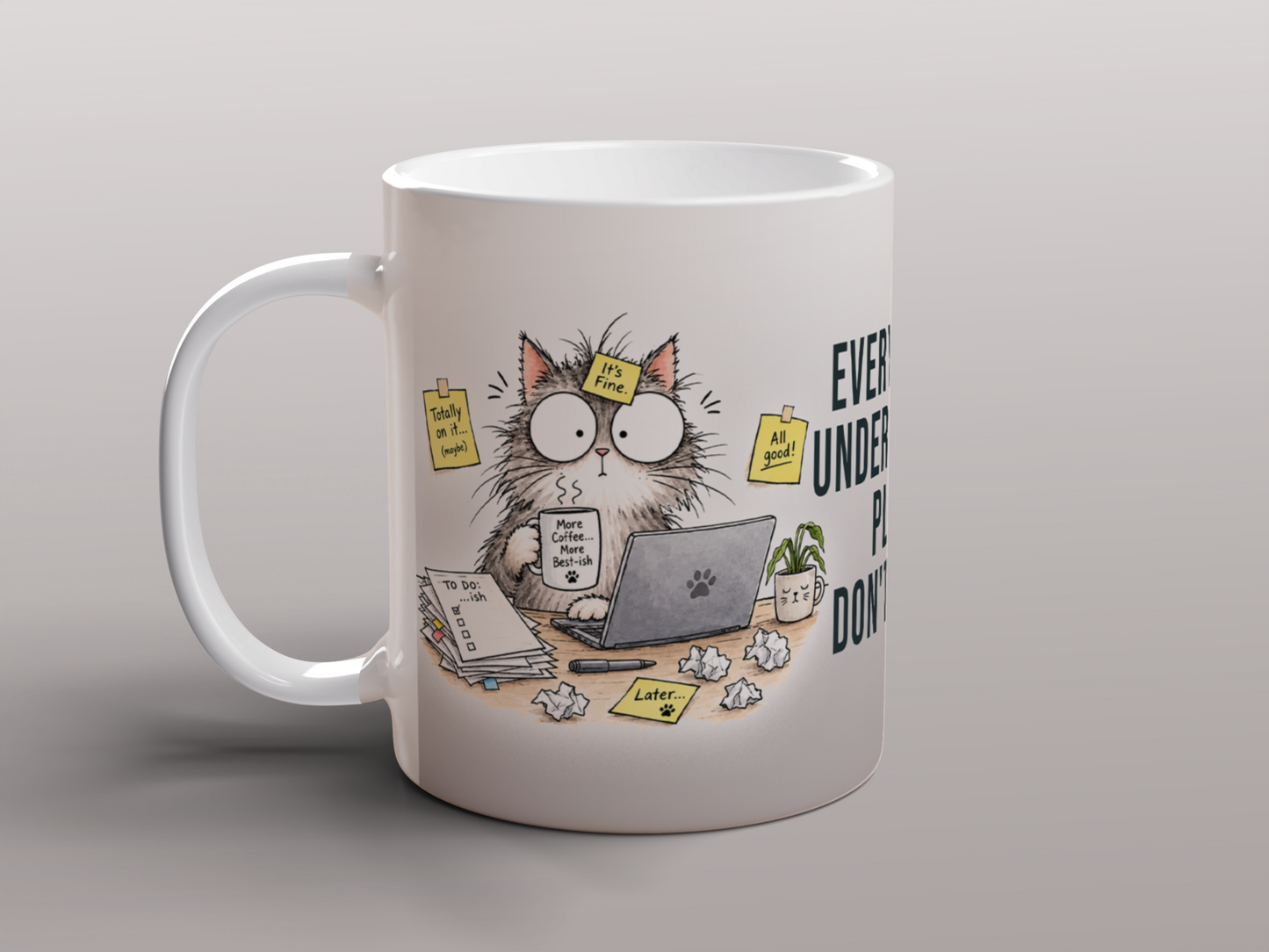 Funny Cat Office Mug Stressed Work Humour Gift for Coworkers Coffee Mug