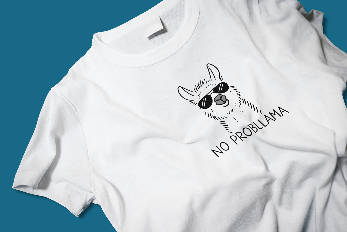 No Probllama Funny Llama T Shirt Cute Animal Pun Unisex Gift Tee