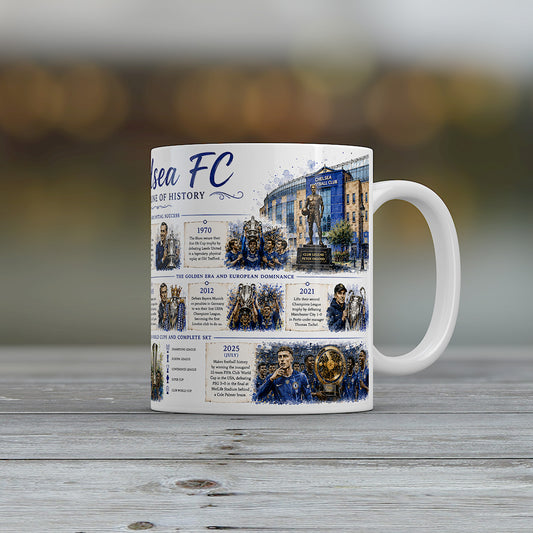 Chelsea History Timeline Mug Football Supporter Gift