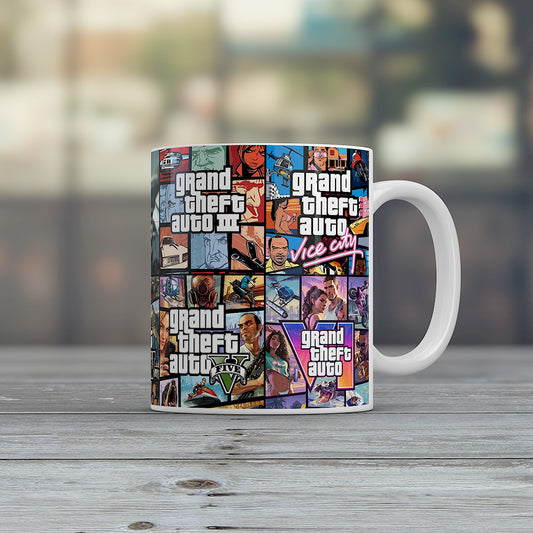 Grand Theft Auto GTA Mug with Coaster Gaming Gift GTA Fan