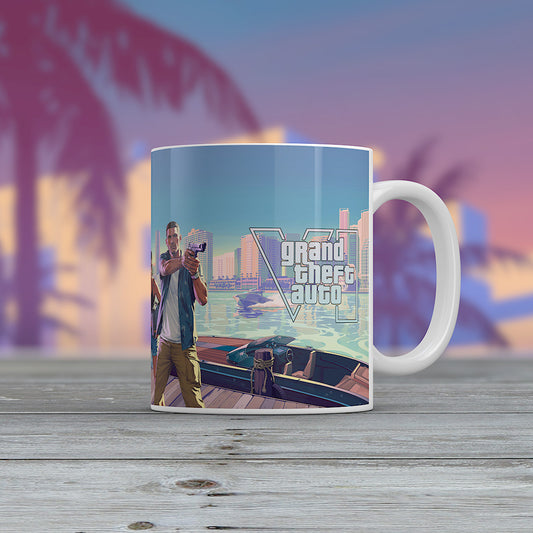 GTA 6 Mug Grand Theft Auto VI Lucia Jason Gaming Coffee Tea Cup