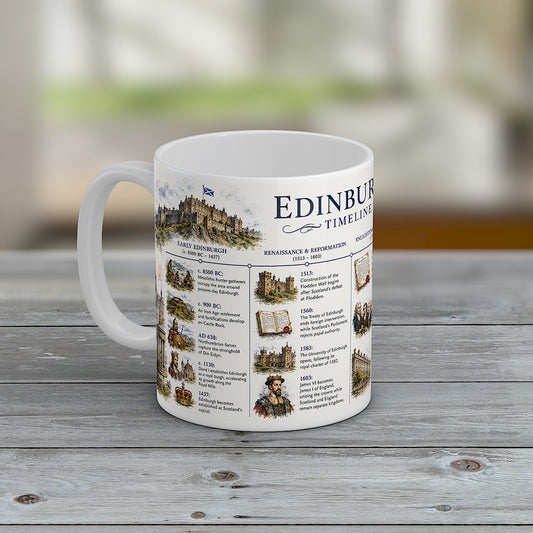 Edinburgh History Mug Scottish Timeline City Heritage Souvenir Gift Coffee Tea