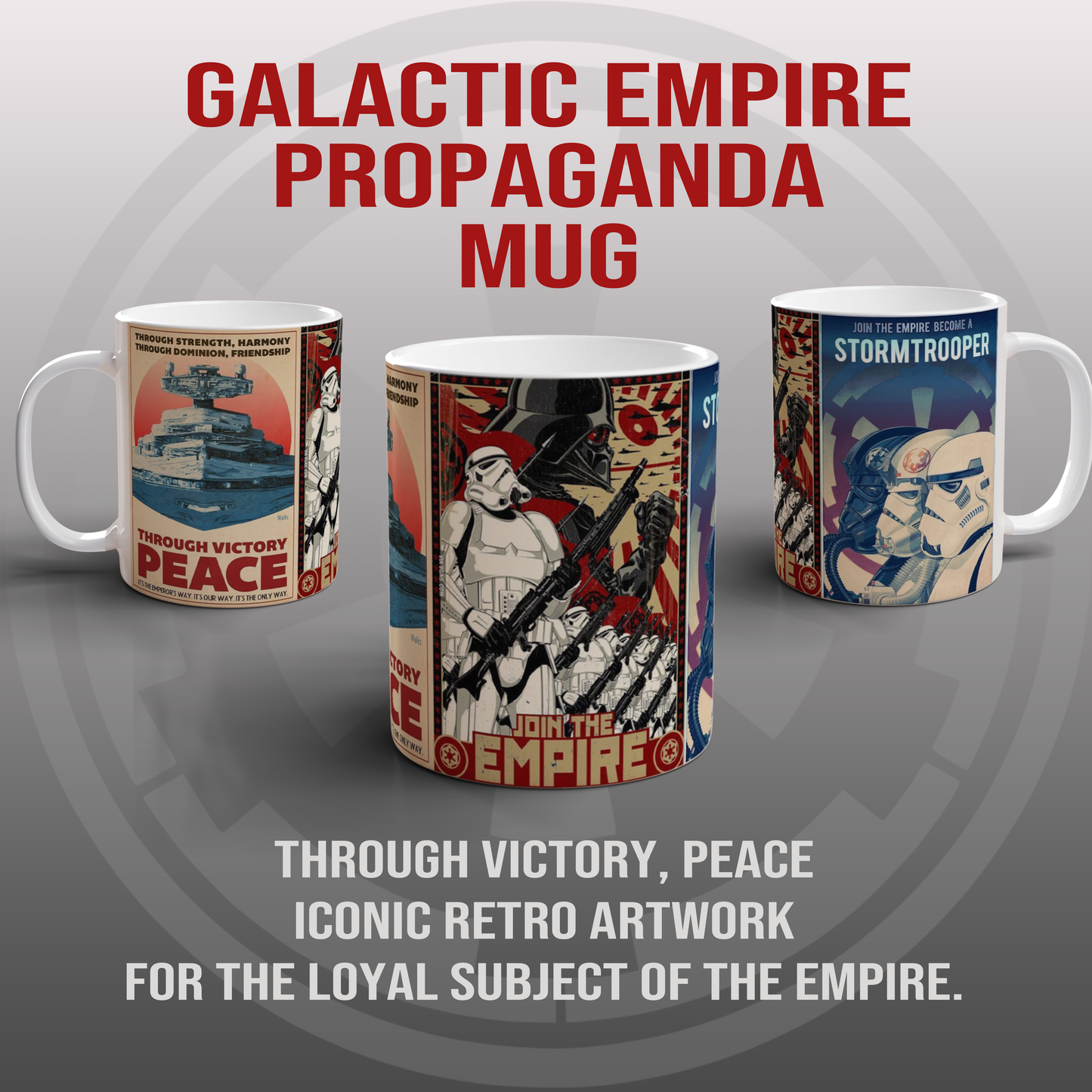 Star Wars Galactic Empire Propaganda Mug Retro Sci Fi Coffee Tea Mug Gift UK