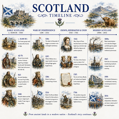 Scotland History Timeline Mug Scottish History Robert Bruce William Wallace Gift