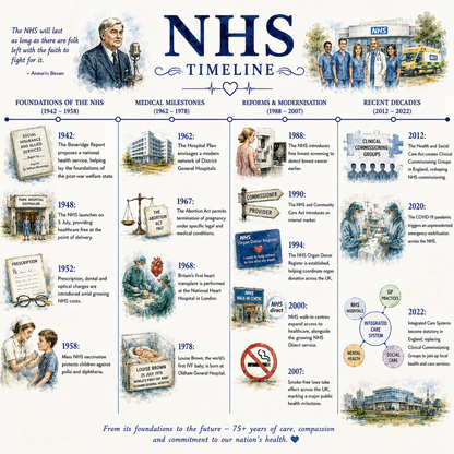NHS History Timeline Mug National Health Service Healthcare Staff Gift