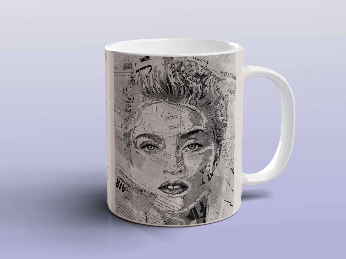 Madonna Collage Art Ceramic Mug | Pop Icon Coffee Mug Gift for Music Fans