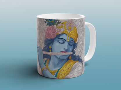 Krishna Mug | Divine Yoga Meditation Mug | Spiritual Hindu Art Coffee Tea Gift