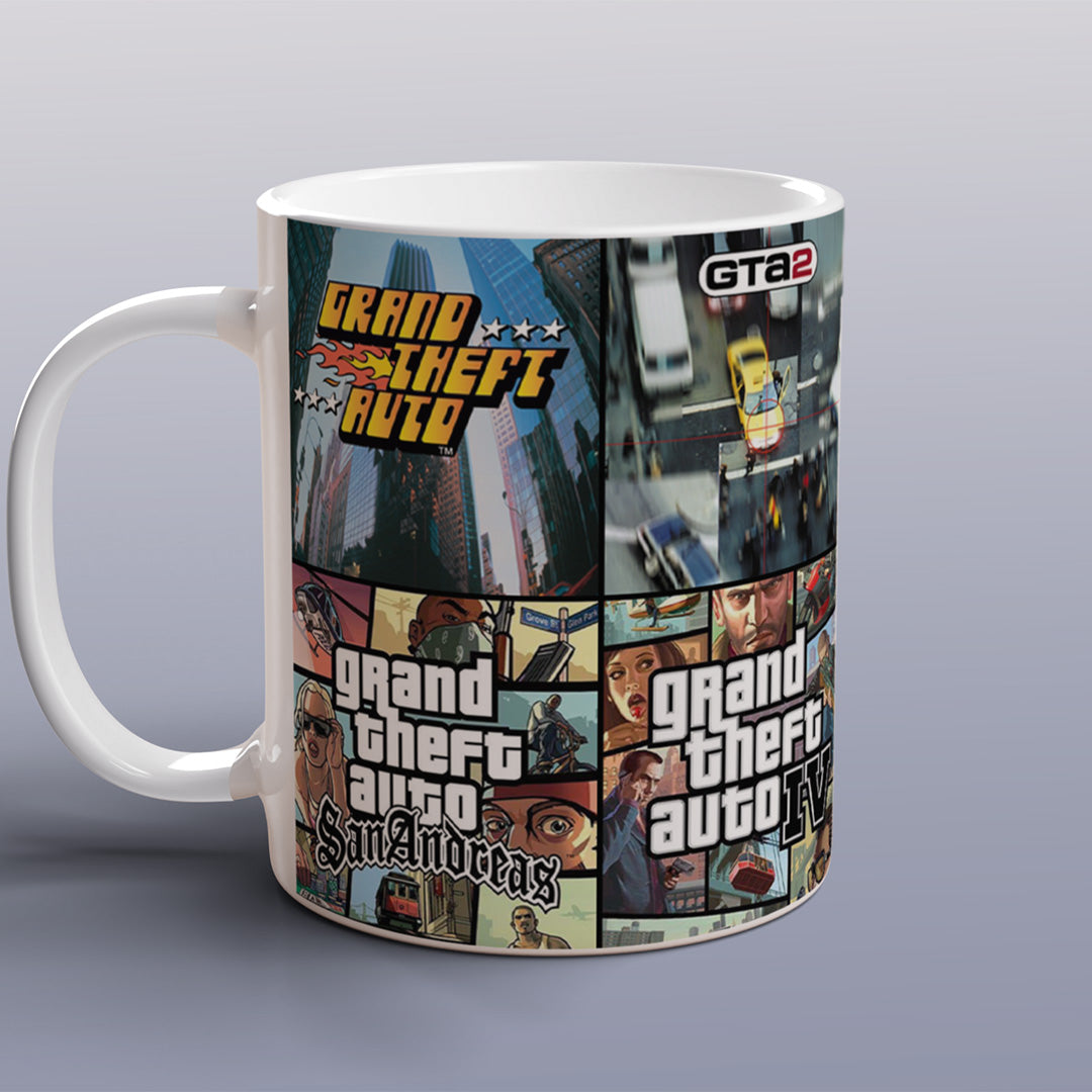 Grand Theft Auto GTA Mug with Coaster Gaming Gift GTA Fan