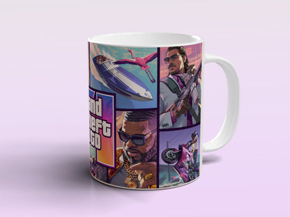 GTA 6 Mug Grand Theft Auto VI Gaming Coffee Tea Cup Gamer Gift