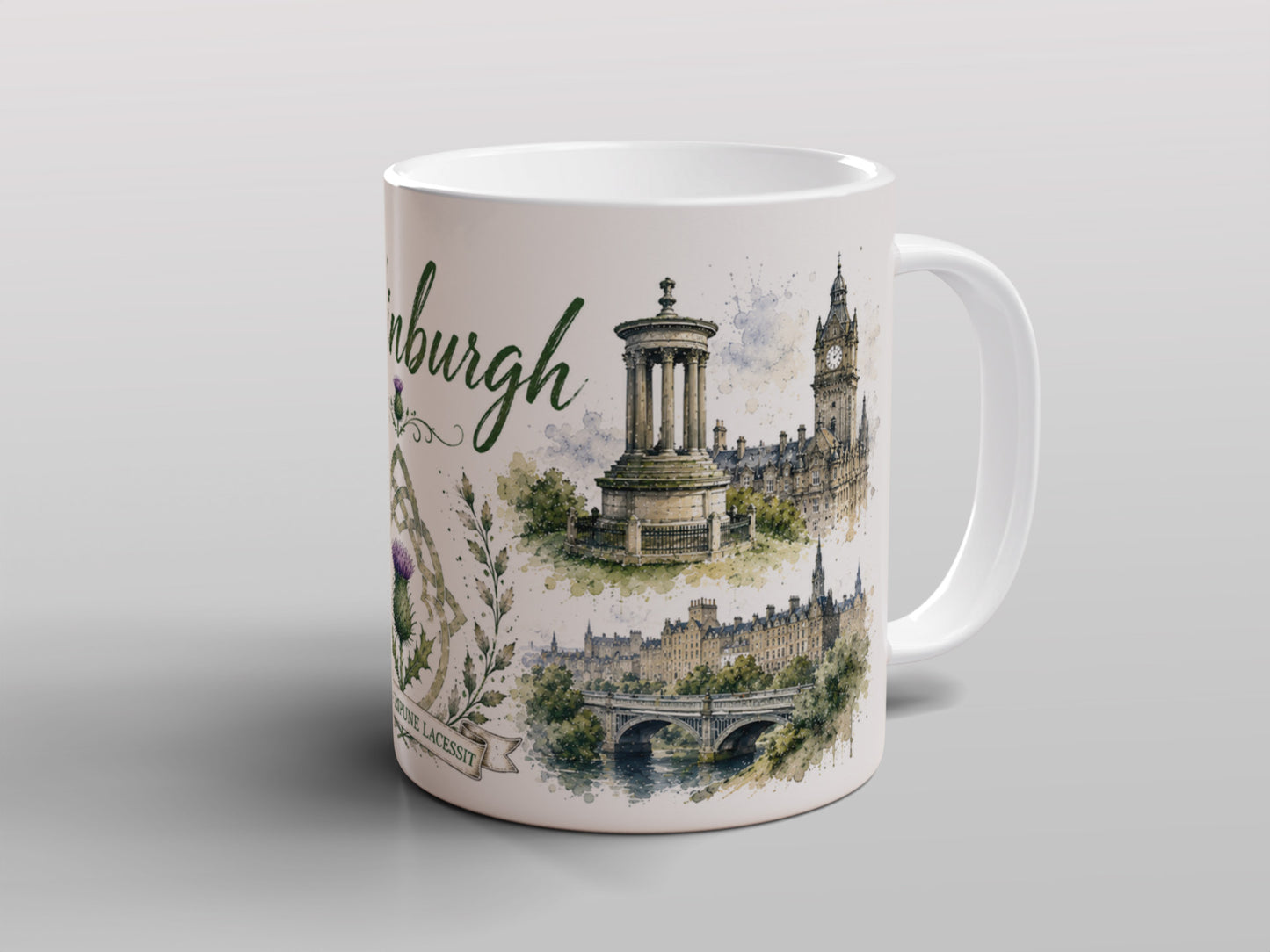 Edinburgh Scotland Mug | Scottish Landmarks & Thistle Souvenir