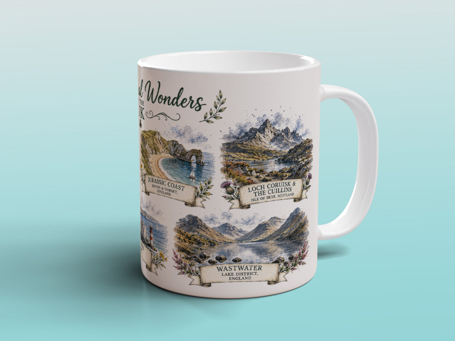 7 Natural Wonders of the UK Mug Scenic Landscape Souvenir Gift
