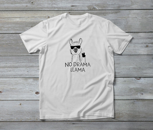 No Drama Llama Funny Llama T Shirt Cute Animal Graphic Unisex Gift Tee