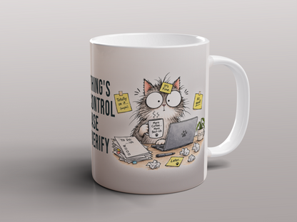 Funny Cat Office Mug Stressed Work Humour Gift for Coworkers Coffee Mug