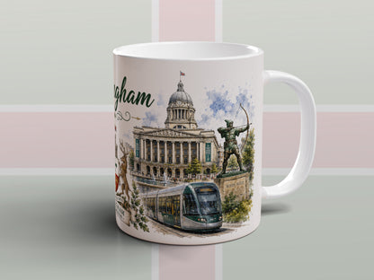 Nottingham Mug Robin Hood Castle Lace Market City Souvenir Gift