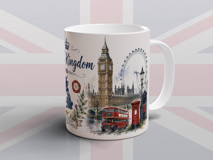 United Kingdom Mug British Flag London Highland Heritage Souvenir Gift