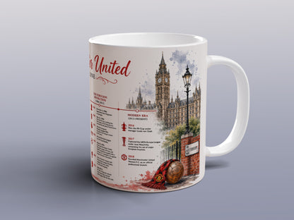 Manchester United History Timeline Mug Football Supporter Gift