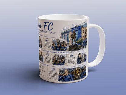 Chelsea History Timeline Mug Football Supporter Gift