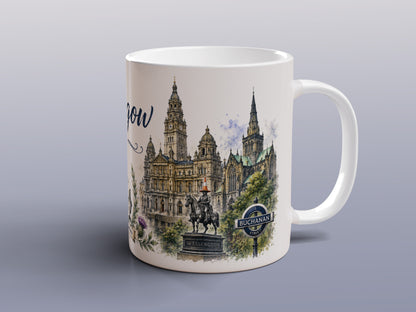 Glasgow Scotland Mug Scottish City Landmarks Thistle Gift Souvenir