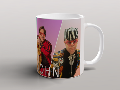 Elton John Collage Mug Pop Music Legend Ceramic Coffee Mug 11oz Gift for Fans