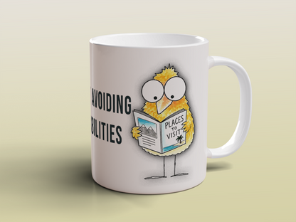 Funny Introvert Bird Mug Cute Office Humour Gift for Coworkers Coffee Mug