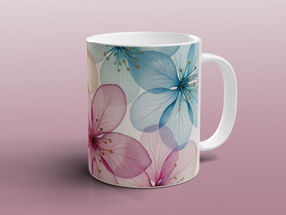 Pastel Blossom Mug | Floral Ceramic Coffee Tea Mug Spring Flower Gift