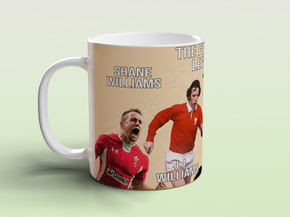 Welsh Rugby Legends Mug Shane Williams JJ Williams Gerald Davies Evans Mug