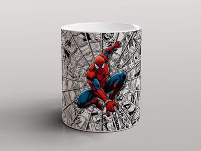 Spider-Man Comic Web Mug | Marvel Superhero Coffee Tea Ceramic Cup 11oz