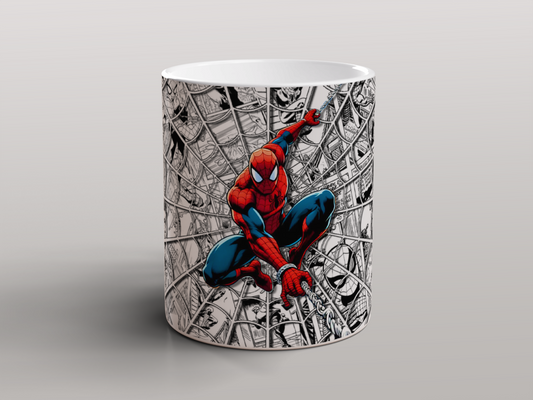 Spider-Man Comic Web Mug | Marvel Superhero Coffee Tea Ceramic Cup 11oz