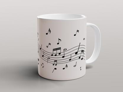 Musical Notes Ceramic Mug | Piano Music Gift for Musicians & Music Lovers