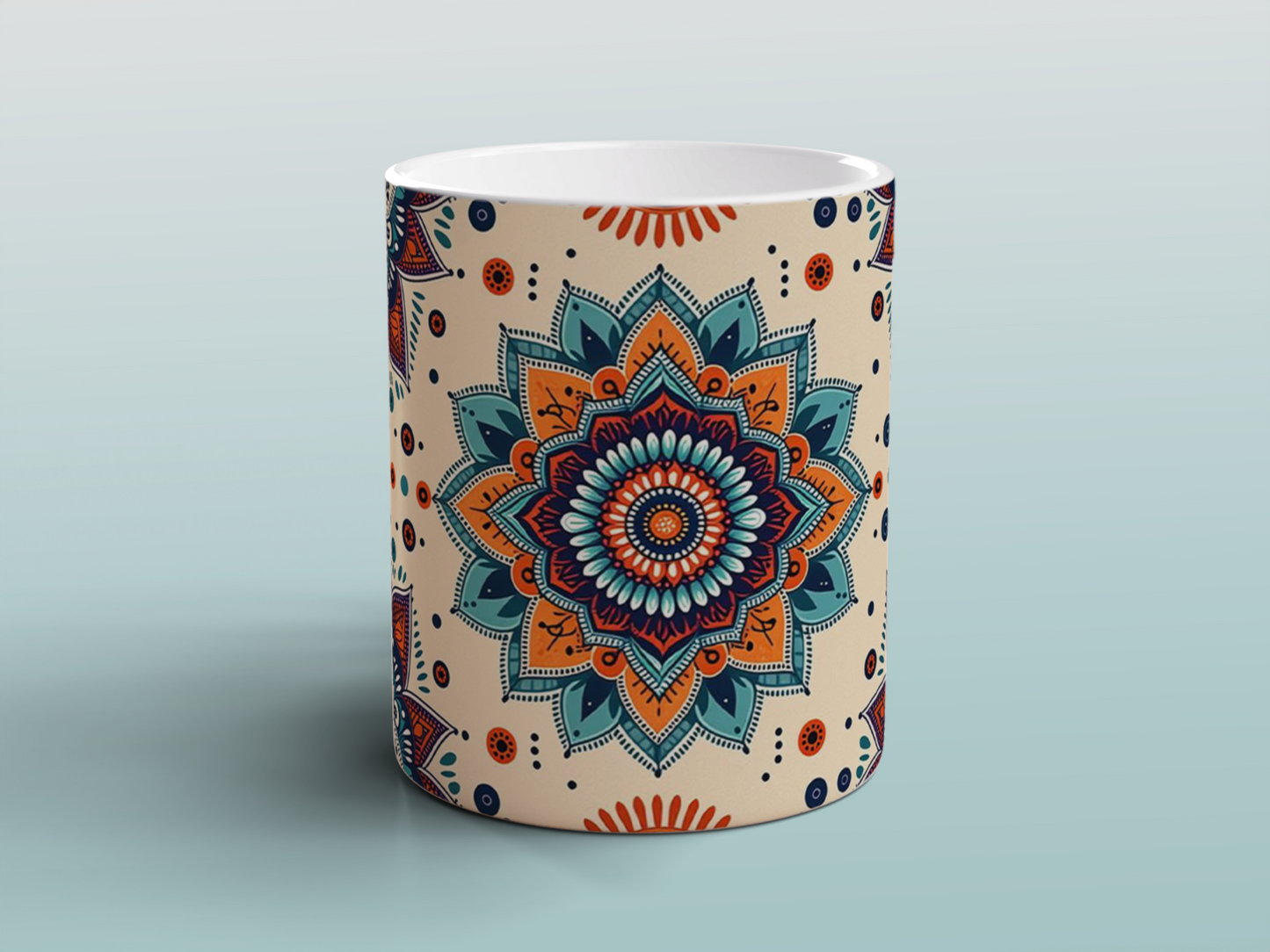 Mandala Mug Boho Style | Colourful Coffee Tea Cup | Spiritual Yoga Gift