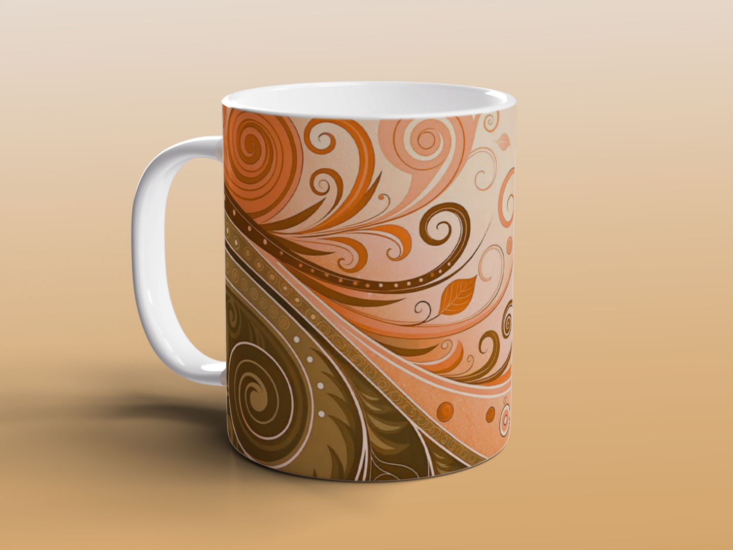 Autumn Leaf Mug | Warm Coffee Tea Mug with Fall Design | Cosy Seasonal Gift for