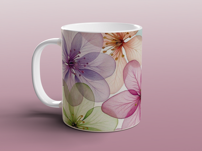 Pastel Blossom Mug | Floral Ceramic Coffee Tea Mug Spring Flower Gift