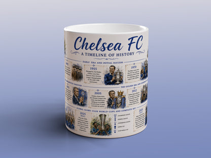 Chelsea History Timeline Mug Football Supporter Gift