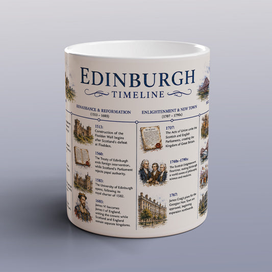 Edinburgh History Mug Scottish Timeline City Heritage Souvenir Gift Coffee Tea