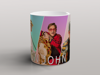 Elton John Collage Mug Pop Music Legend Ceramic Coffee Mug 11oz Gift for Fans