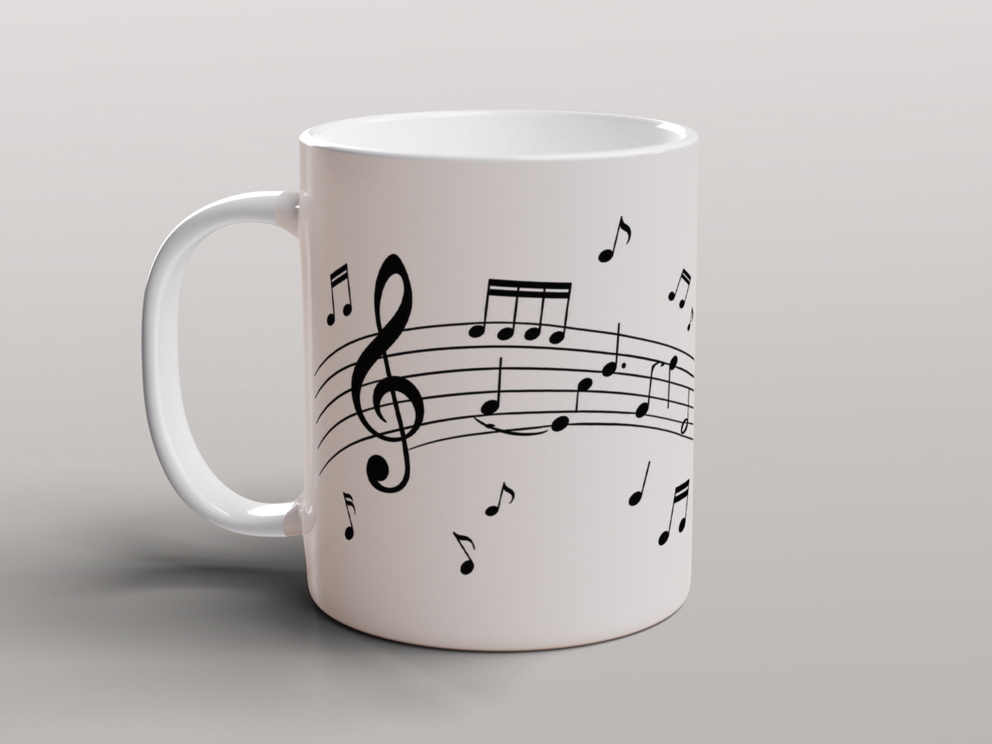 Musical Notes Ceramic Mug | Piano Music Gift for Musicians & Music Lovers