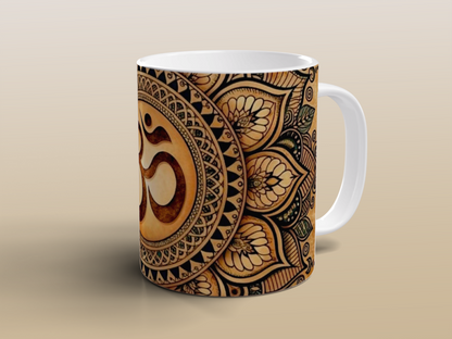 Spiritual Om Mandala Ceramic Mug Yoga Meditation Gift Zen Tea Coffee Mug