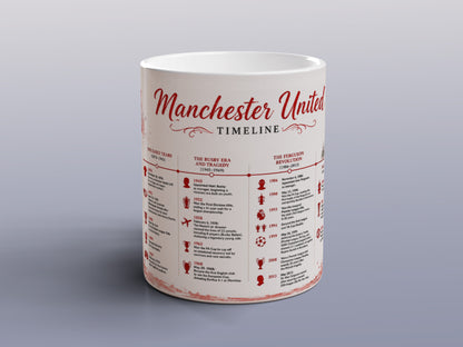 Manchester United History Timeline Mug Football Supporter Gift