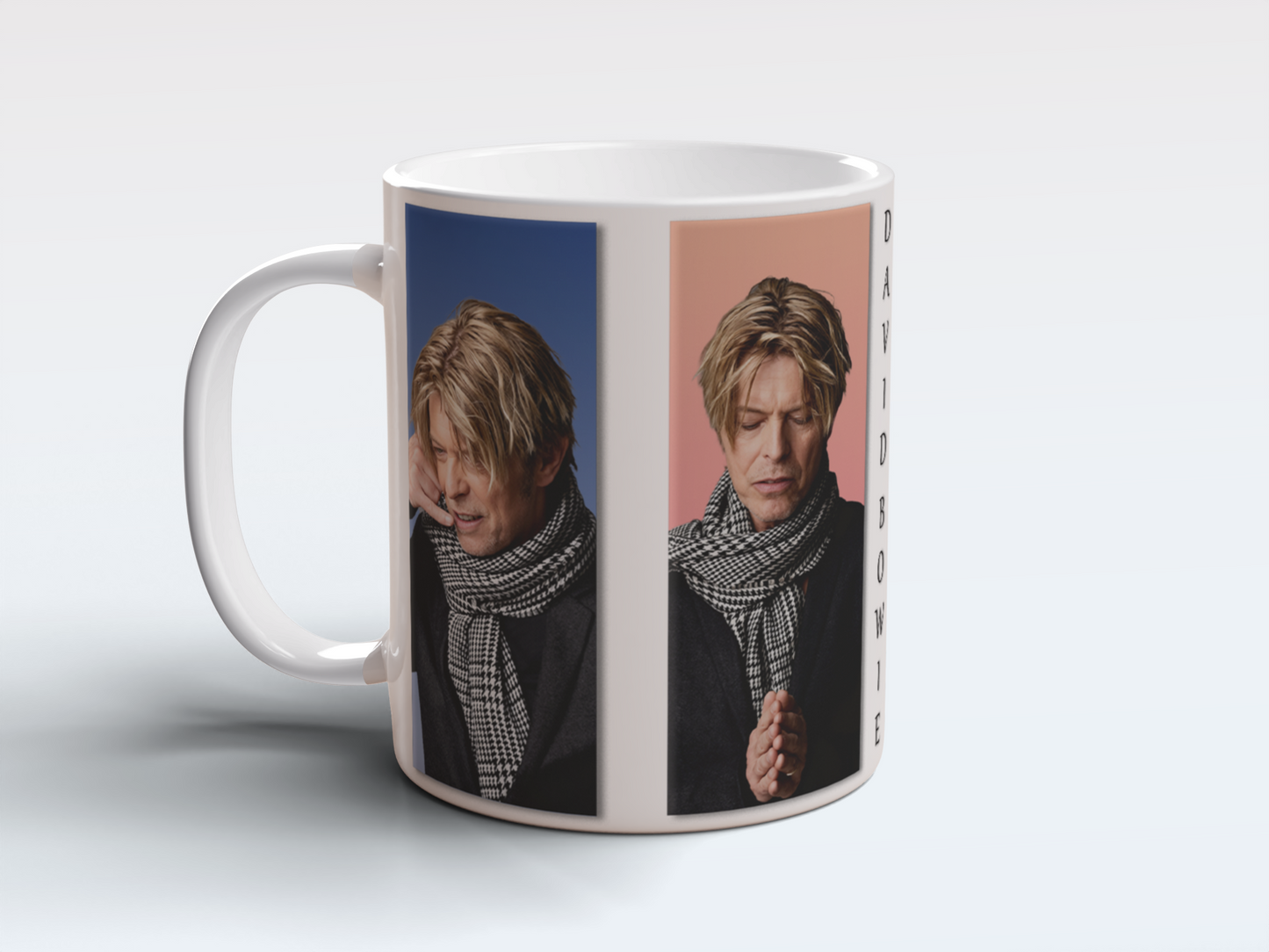 David Bowie Collage Mug Iconic Music Legend Portrait Ceramic Coffee Mug 11oz
