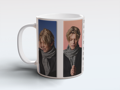David Bowie Collage Mug Iconic Music Legend Portrait Ceramic Coffee Mug 11oz