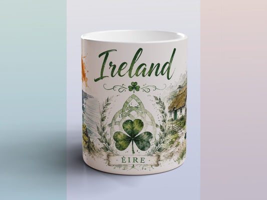 Ireland Mug Irish Cliffs Shamrock Celtic Cottage Coastal Souvenir Gift