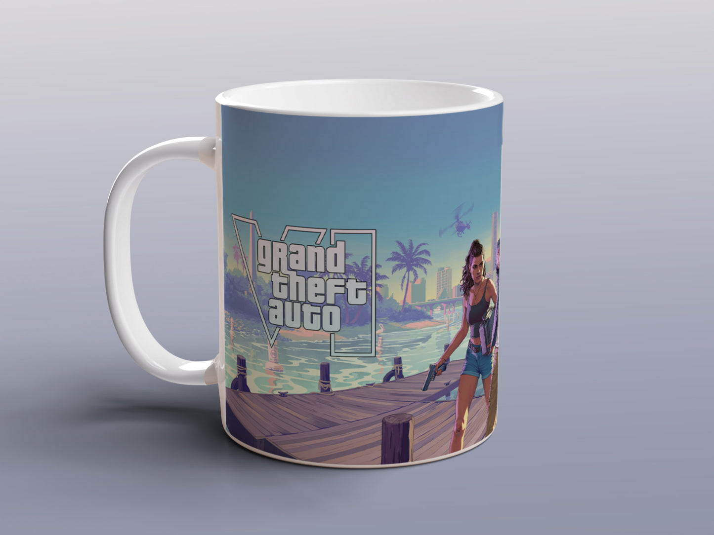 GTA 6 Mug Grand Theft Auto VI Lucia Jason Gaming Coffee Tea Cup