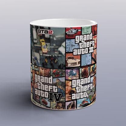 Grand Theft Auto GTA Mug with Coaster Gaming Gift GTA Fan