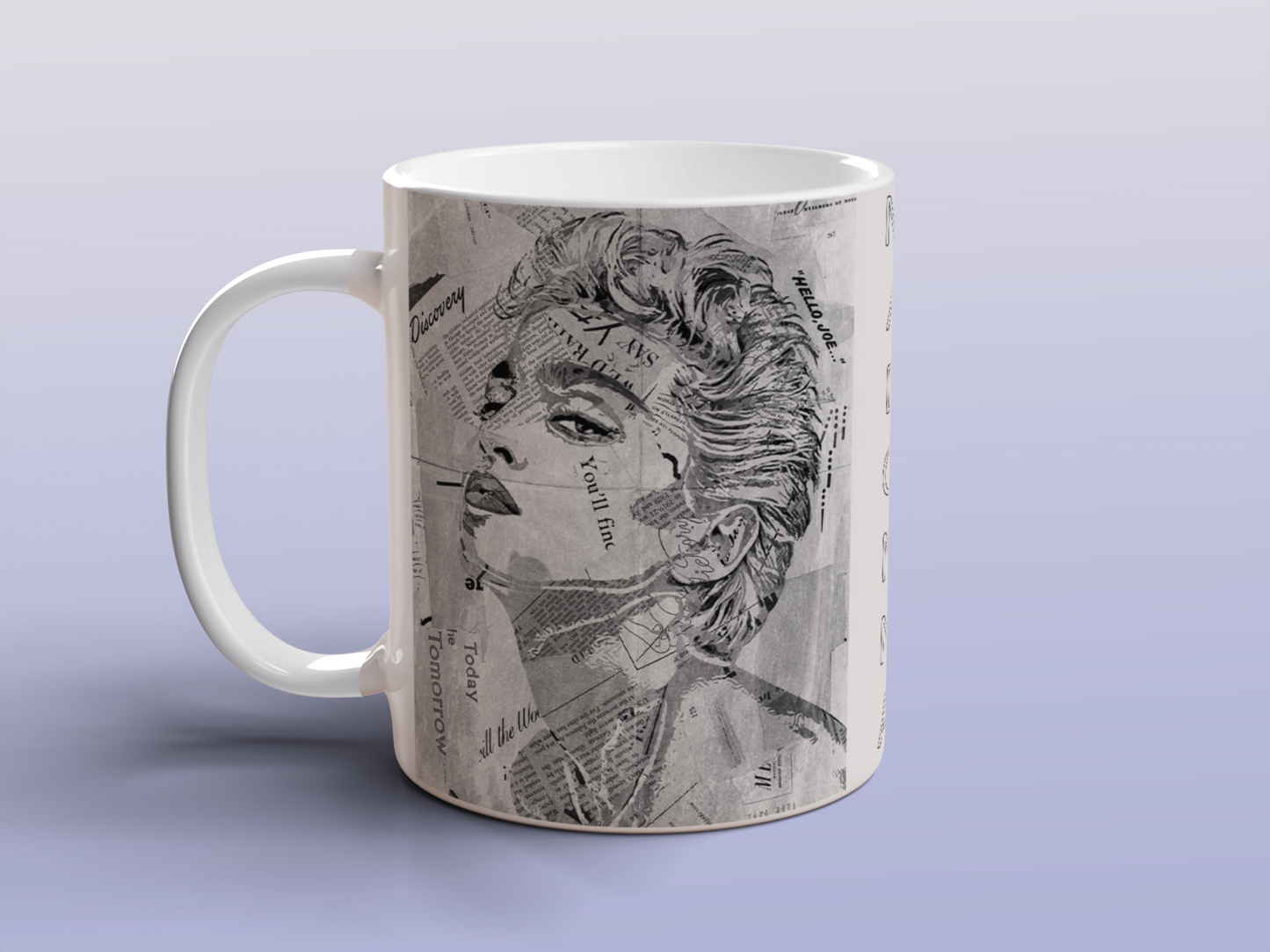 Madonna Collage Art Ceramic Mug | Pop Icon Coffee Mug Gift for Music Fans