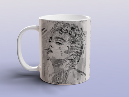 Madonna Collage Art Ceramic Mug | Pop Icon Coffee Mug Gift for Music Fans