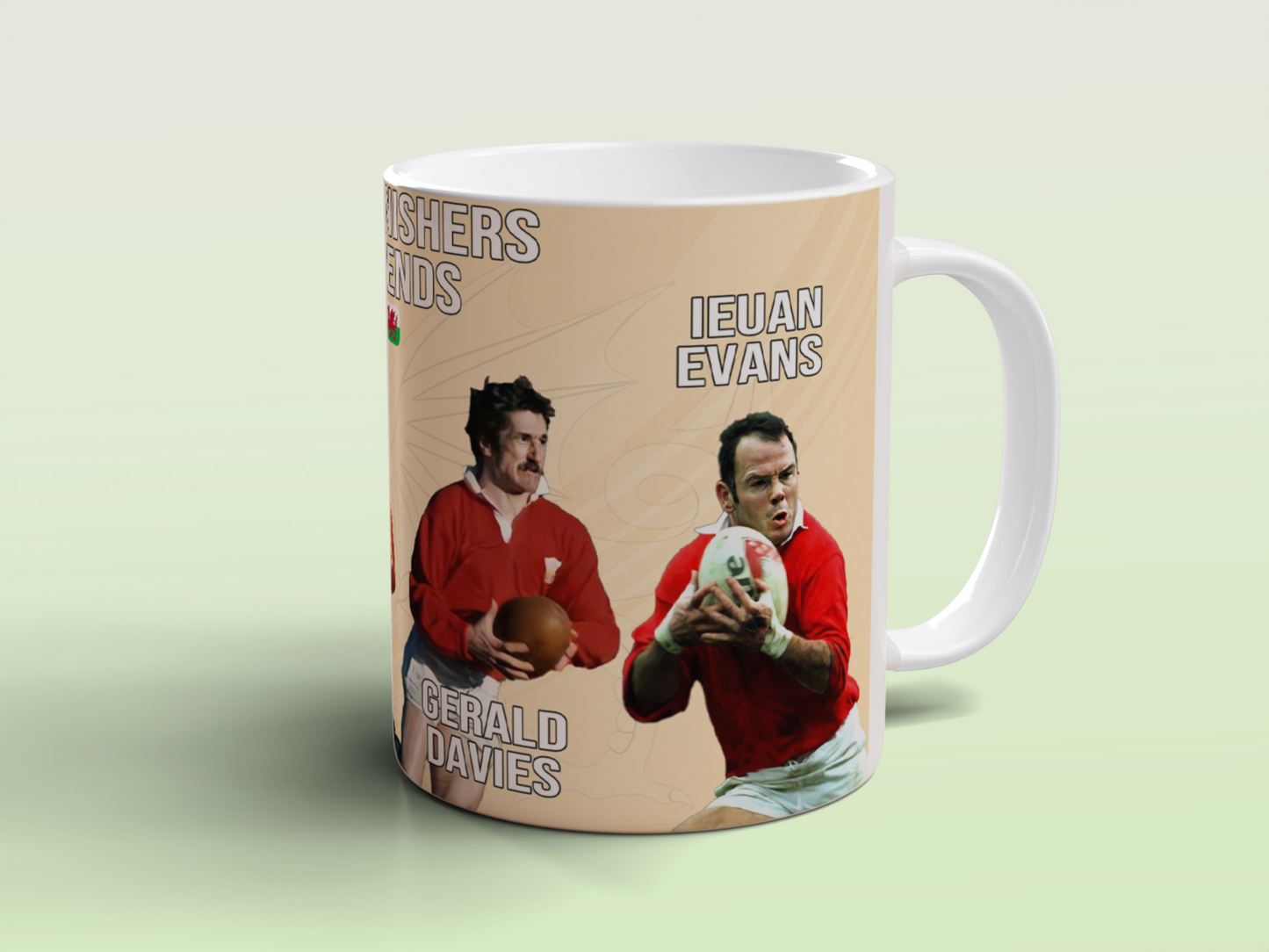 Welsh Rugby Legends Mug Shane Williams JJ Williams Gerald Davies Evans Mug