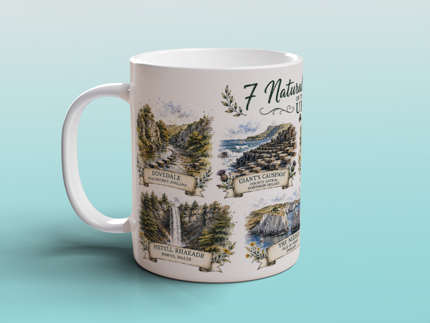 7 Natural Wonders of the UK Mug Scenic Landscape Souvenir Gift