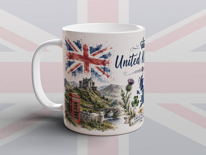 United Kingdom Mug British Flag London Highland Heritage Souvenir Gift